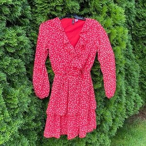 Red floral dress